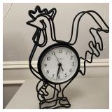 Acurite Black Metal Wire Rooster Clock