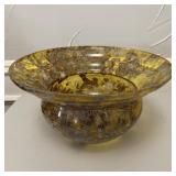Julius Amber Iridescent Art Glass Bowl