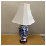 Blue & White Table Lamp w/shade
