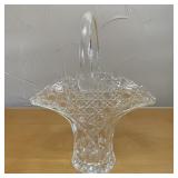 Vintage LE Smith Glss Button & Daisy Basket Vase