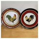 10" Rooster Plates Set of 2