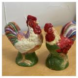 Vintage Colorful Rooster & Hen Salt & Pepper 4"
