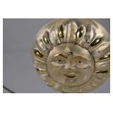 Vtg Poland Glass Gold Sun Ornament