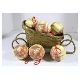 VTG Floral  Decoupage Mache  Xmas Ornament