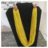 Bocar Like Brand Multi Strand Canary Yellow Beaded