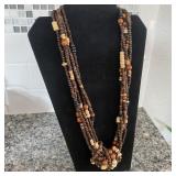 Wood Beaded Necklace Anthropology Style