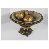 Ornate Centerpiece with Glass Bowl & Decorative B