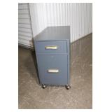 Vintage Gray 2 Drawer File Cabinet On Wheels 22 x