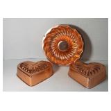 Vintage Copper Molds 6 to 8 1/2'