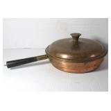 Vintage Copper Pan with Lid 9 1/2'
