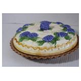 Vintage Ceramic Blueberry Pie Keeper 10 1/2'