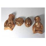 Vintage Copper Molds  4' to 6 1/2'