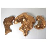 Vintage Copper Molds 6 1/2 to 11'