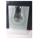 Vintage  Studio Nova Art Vase Frosted Etched Laugh