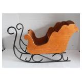 Metal & Wood Sleigh 16 x 10 x 6