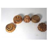 Vintage Copper Molds 2 1/2 to 3 1/2'