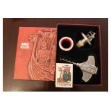 Vintage Konge Tinn Royal Pewter Cork Screw Set