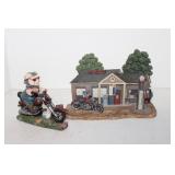 Pig on Motocycle5 x 4 & Gasstation 7 1/2 x 5 Model