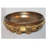 Gold Stone Planter Bowl 14 x 4 1/2