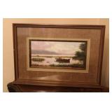 Vintage  Double Sided Shadow box Artwork19 x 13 1/