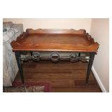 Vintage Wrought Iron Base Butler Tray Style Top Co