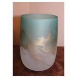 Vintage Frosted Blue Vase 7 x 5