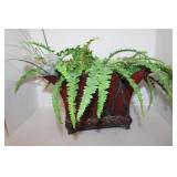 Metal Planter W/Plants 12 x 5 x 8