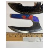 Custom-Style Fixed Blade Knife  Two-Tone Wood Hah
