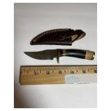 Custom-Style Fixed Blade Knife with Patterned Bla.