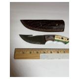 Patterned Gut Hook Hunting Knife with Multicolor h
