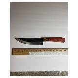 Custom-Style Curved Chef Knife  Dark Textured Ble