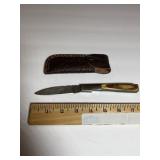 Damascus-Pattern Folding Knife  Multicolor Wood h