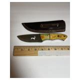 Curved Skinner/Ulu-Style Knife  Green Handle  Lh