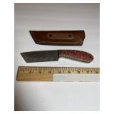 Patterned Steel Tanto Fixed Blade  Red/Green Lamh