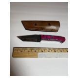 Pink Tanto-Style Fixed Blade Knife  Laminated Hah