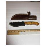 Heavy-Duty Hunting/Skinner Knife  Orange Handle h