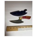 Patterned Steel Skinner/Ulu-Style Fixed Blade  M.