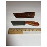 Patterned Steel Tanto/Cleaver Fixed Blade  Red &h