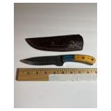 Fixed-Blade Hunting Knife  Textured Black Blade h