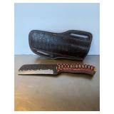 Custom fixed-blade cleaver knife with a textured .