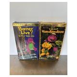 Two 1990s Barney VHS tapes, including "Barney Liv.