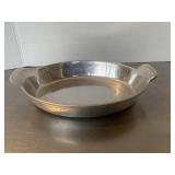rVintage aluminum or pewte oval serving dish feat.