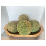 Set of four decorative moss orbs Not included carv