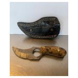 Custom fixed-blade cleaver-style knife with textu.