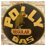 Polly Gas Regular 12-Inch Porcelain Enamel Sign
