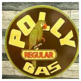 Polly Gas Regular 30-Inch Porcelain Enamel Sign