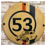 Herbie Volkswagen 53 Vintage Porcelain Enamel Sign