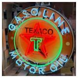 Texaco Gasoline Texas Company Neon Porcelain Ename