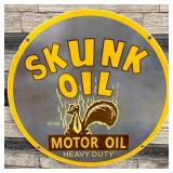 Skunk Oil Motor Oil 30-Inch Porcelain Enamel Sign