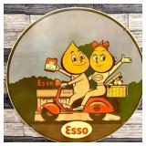 Esso Oil Drop Boy & Girl Large 30-Inch Porcelain E